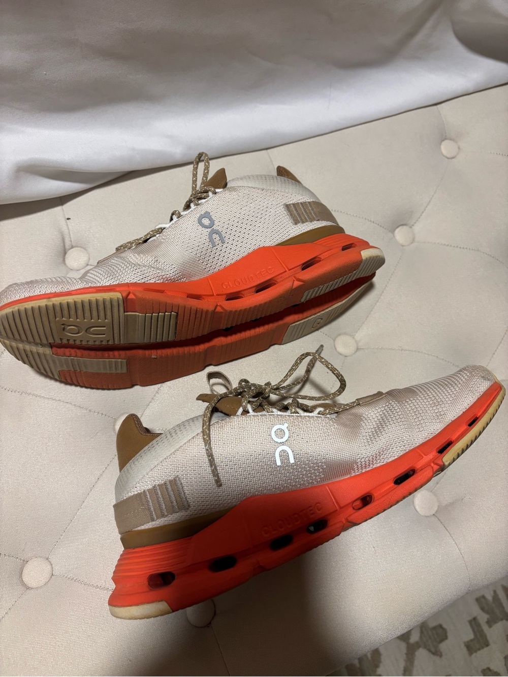On Running Women’s Sneakers Cloudnova “Beige Orange” size 8 - Picture 4 of 7